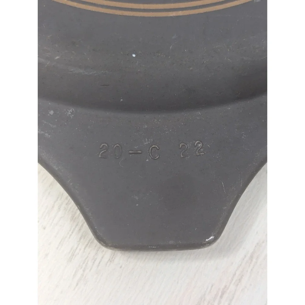 Pyrex Terra Black brown circles vintage 20-c 22 replacement lid 1 Qt tab handles